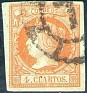 Spain - 1860 - Isabel II - 4 Cu. - Naranja - Characters, Isabel II - Edifil 52 - 0